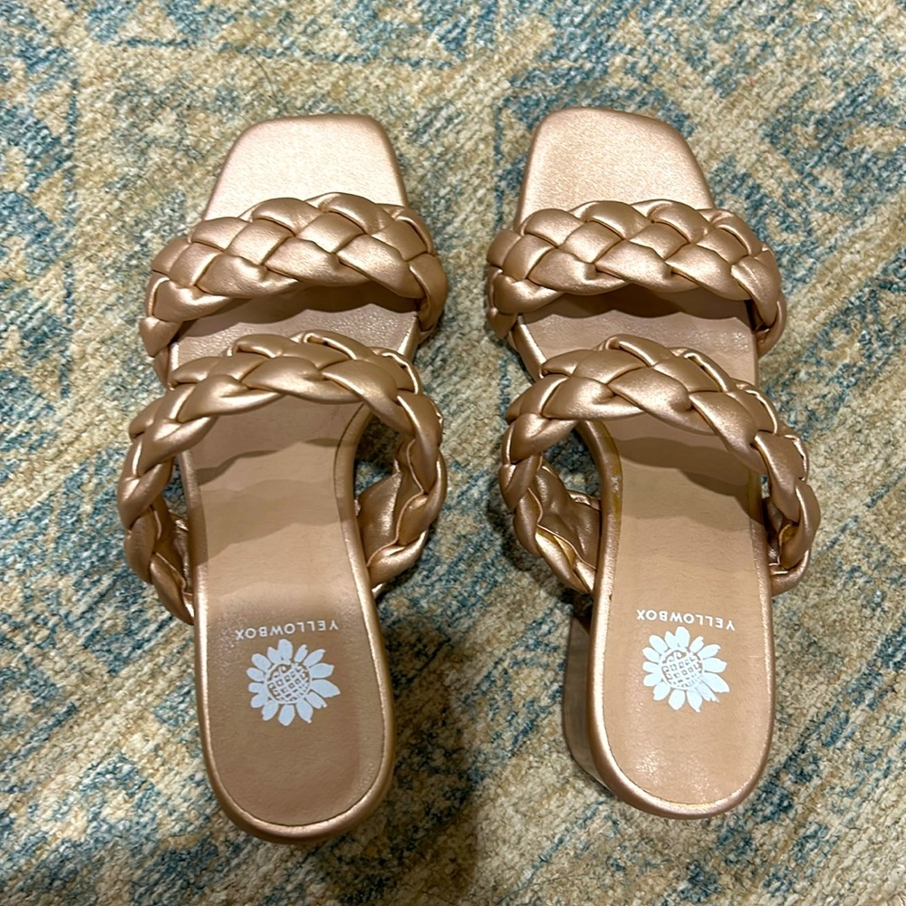 Yellow Box Carlen Rose Gold Braided Sandals